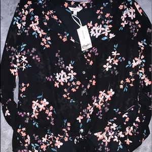 Candies Long Sleeve Floral Blouse